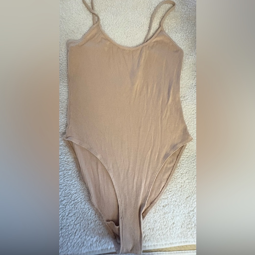 Forever 21 Tan Ribbed Bodysuit
